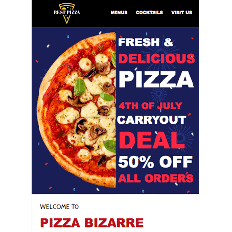 4th of July Pizza Promo